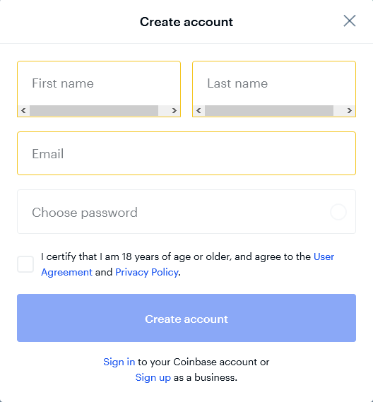Before you get to how to buy a Bitcoin, create an account How does Coinbase work?