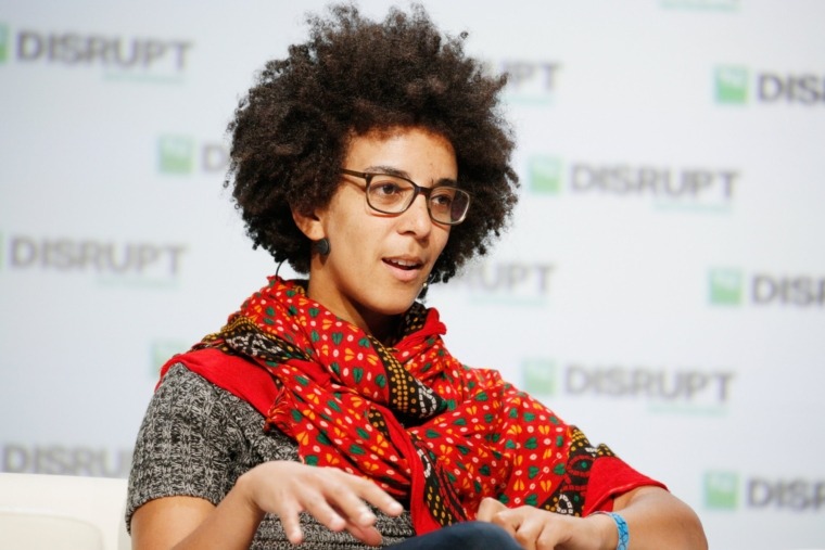 SAN FRANCISCO, CA - SEPTEMBER 07: Google AI Research Scientist Timnit Gebru speaks onstage during Day 3 of TechCrunch Disrupt SF 2018 at Moscone Center on September 7, 2018 in San Francisco, California. (Photo by Kimberly White/Getty Images for TechCrunch)