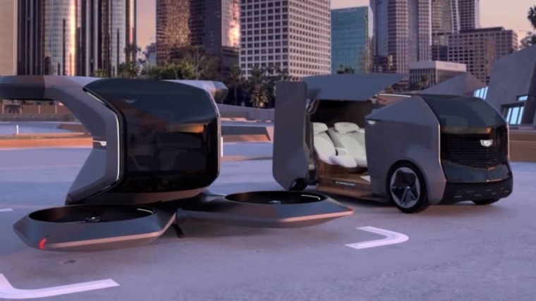 General Motors Co on Tuesday presented a futuristic flying Cadillac - a self-driving vehicle which takes off and lands vertically and carries the passenger above the streets and through the air. (Photo: GM)
