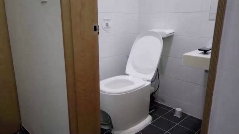 This eco-friendly toilet pays in digital currency for its use