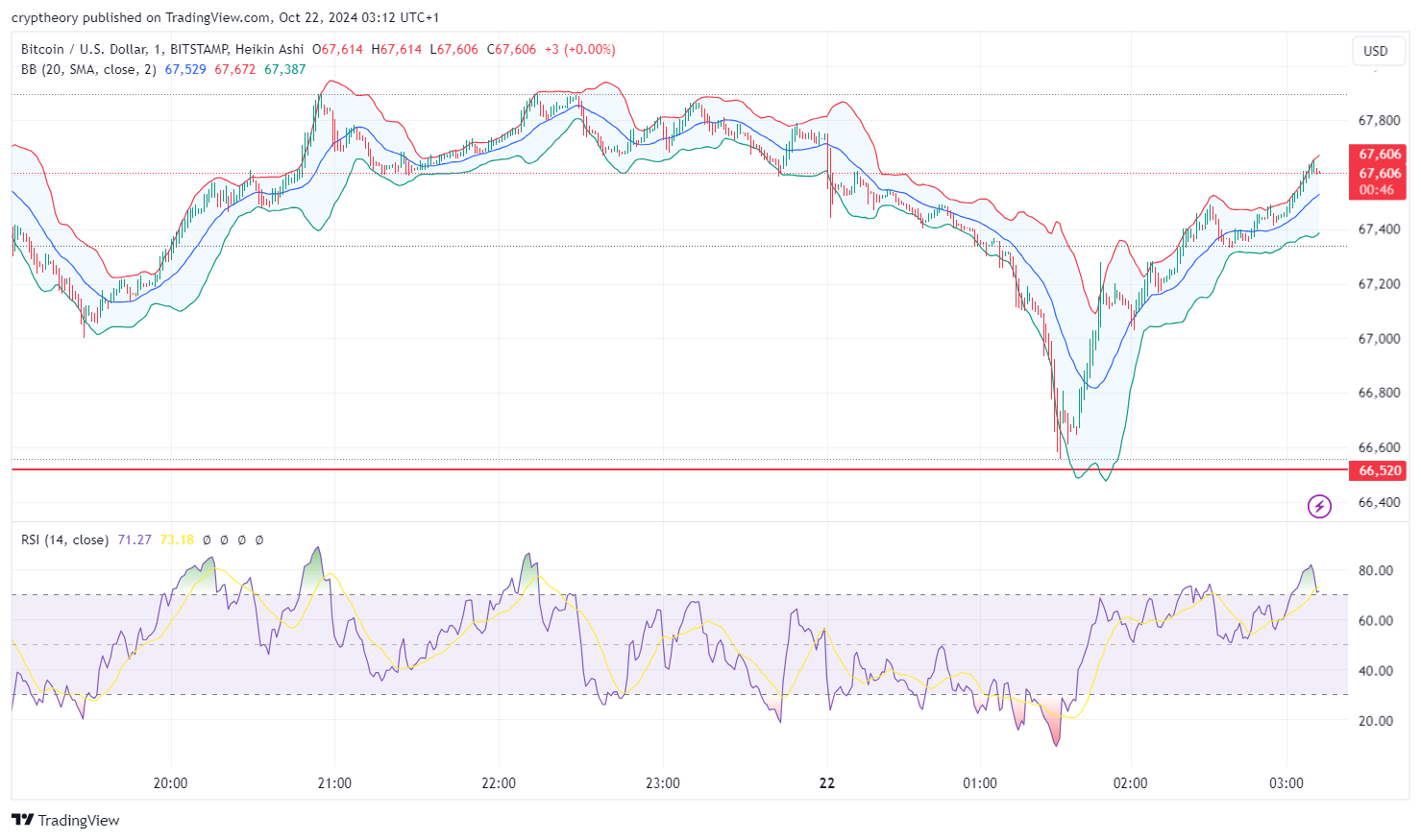 Bitcoin price analysis 22/10/2024