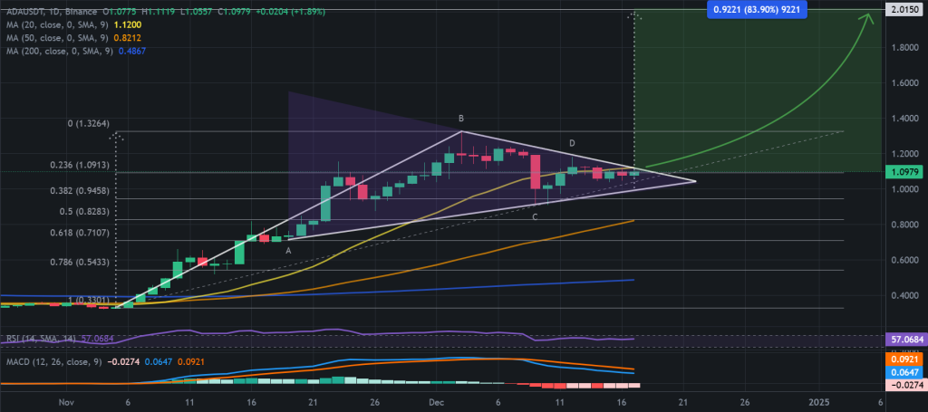 Cardano Bullish Pennant Pattern Forming: A Signal for Santa Rally?